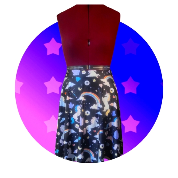 HDE, swing skirt, with unicorns, rainbows, and a ton of fun! - Picture 2 of 10
